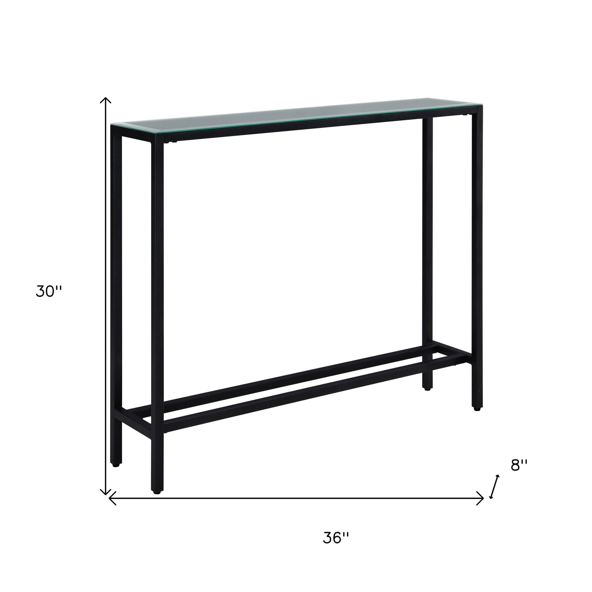 36" Black Mirrored Glass Console Table-Console Tables-DECOROLALA