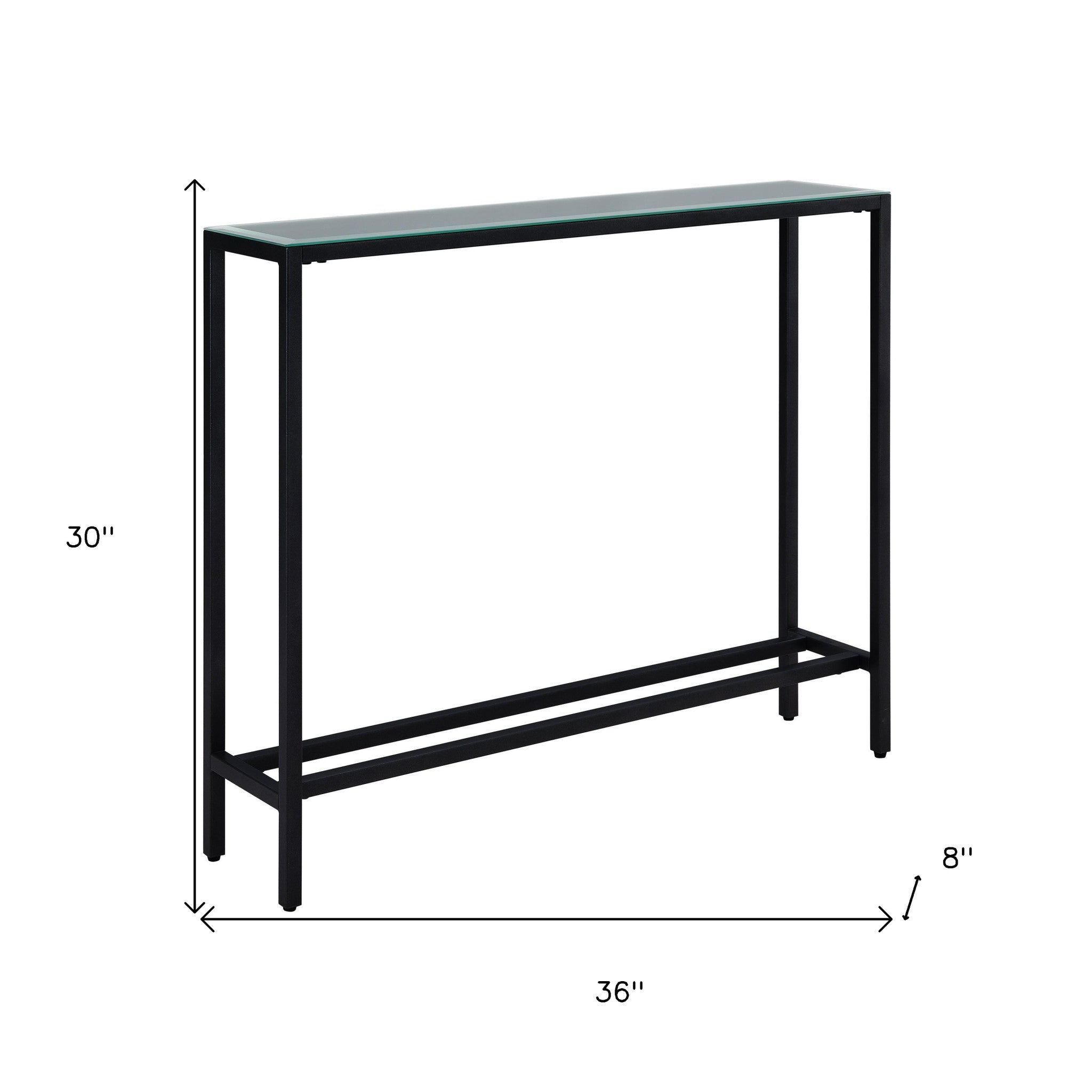 36" Black Mirrored Glass Console Table-Console Tables-DECOROLALA