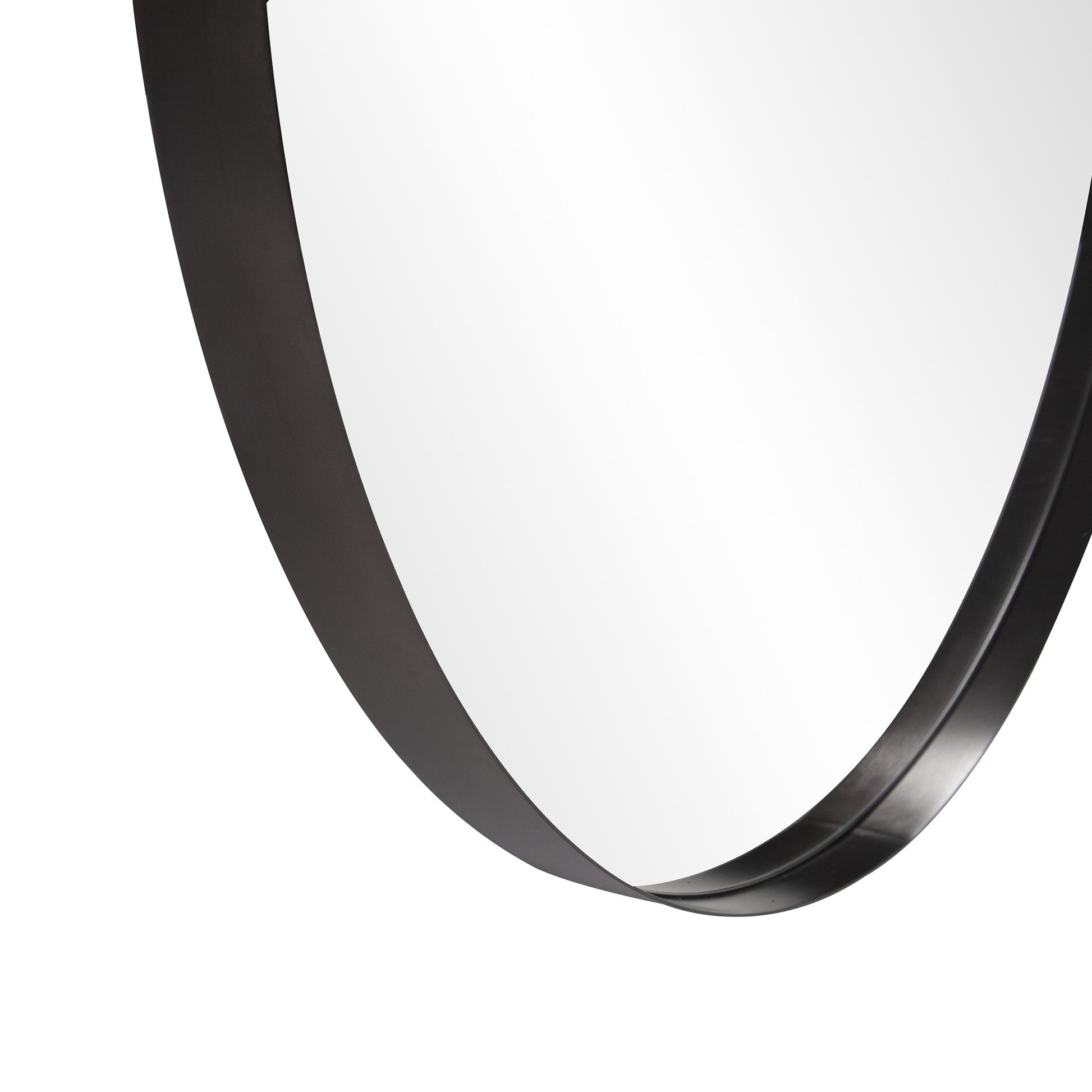 36" Black Round Framed Accent Mirror-Mirrors-DECOROLALA