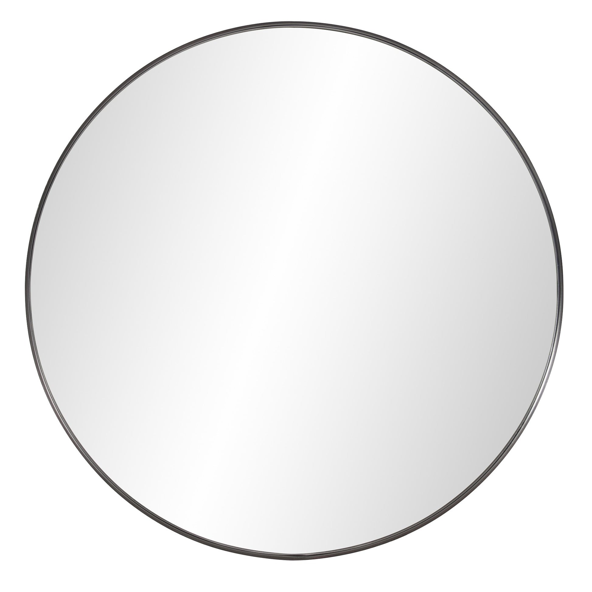 36" Black Round Framed Accent Mirror-Mirrors-DECOROLALA