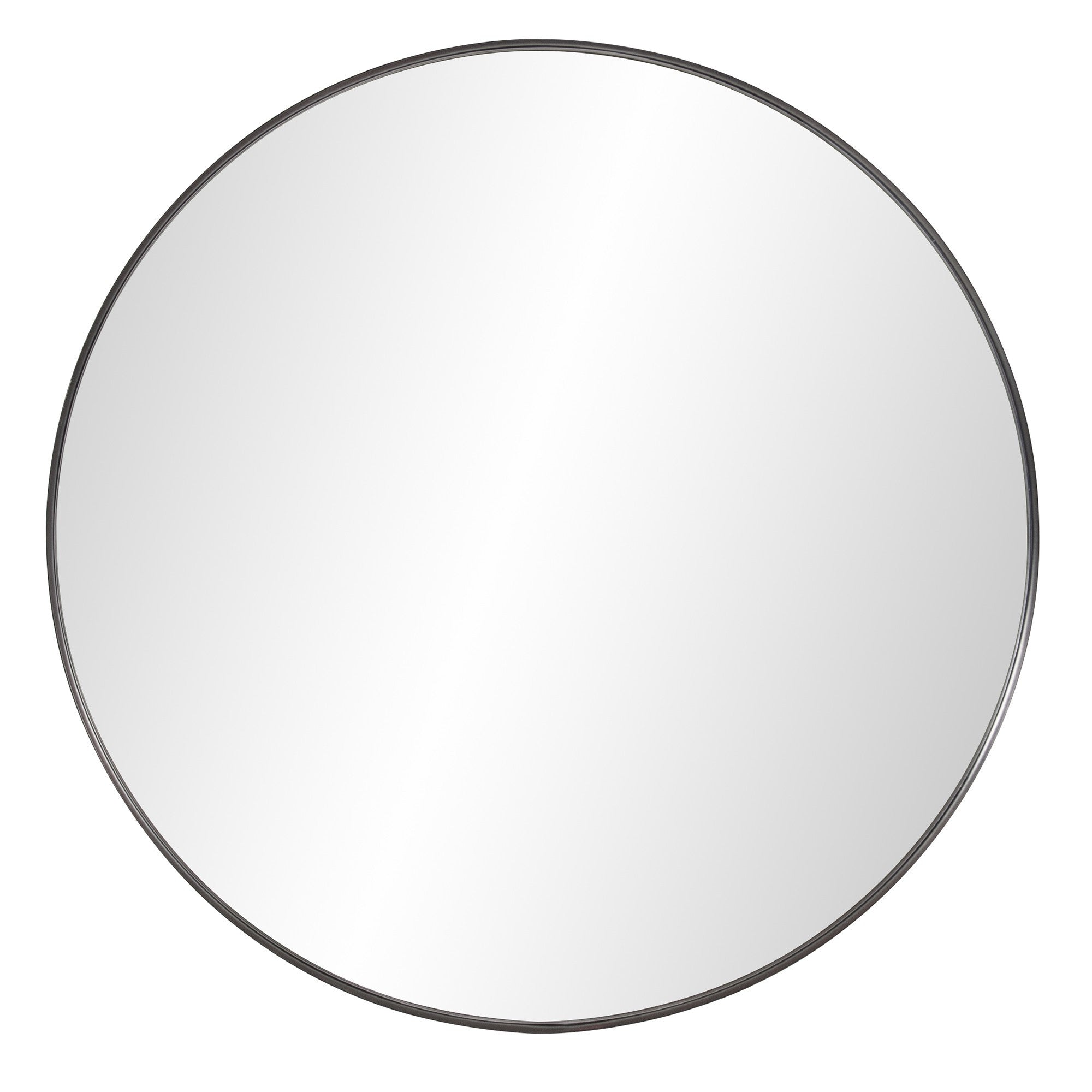 36" Black Round Framed Accent Mirror-Mirrors-DECOROLALA