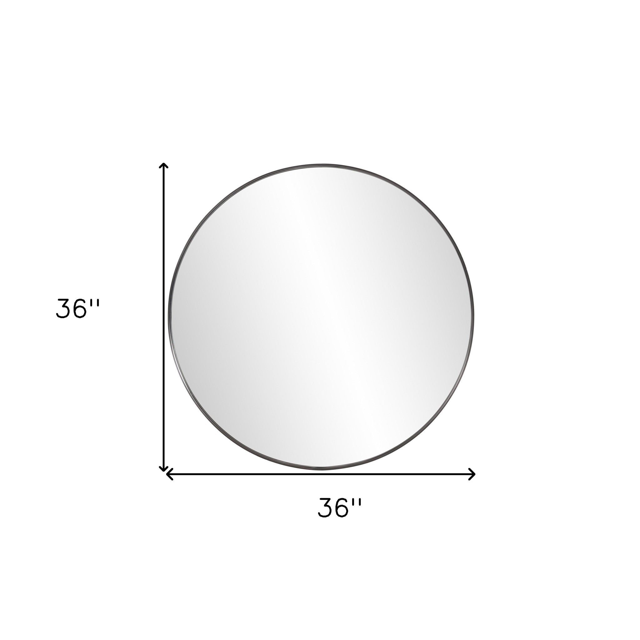 36" Black Round Framed Accent Mirror-Mirrors-DECOROLALA
