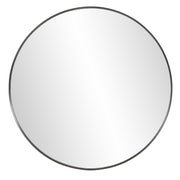 36" Black Round Framed Accent Mirror-Mirrors-DECOROLALA