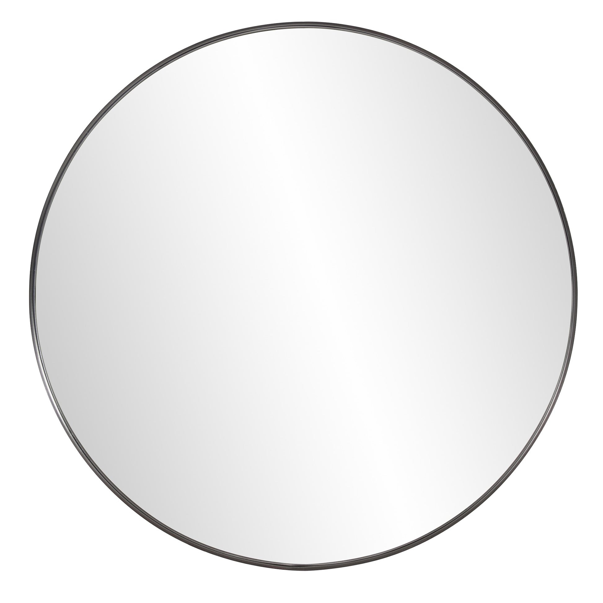 36" Black Round Framed Accent Mirror-Mirrors-DECOROLALA