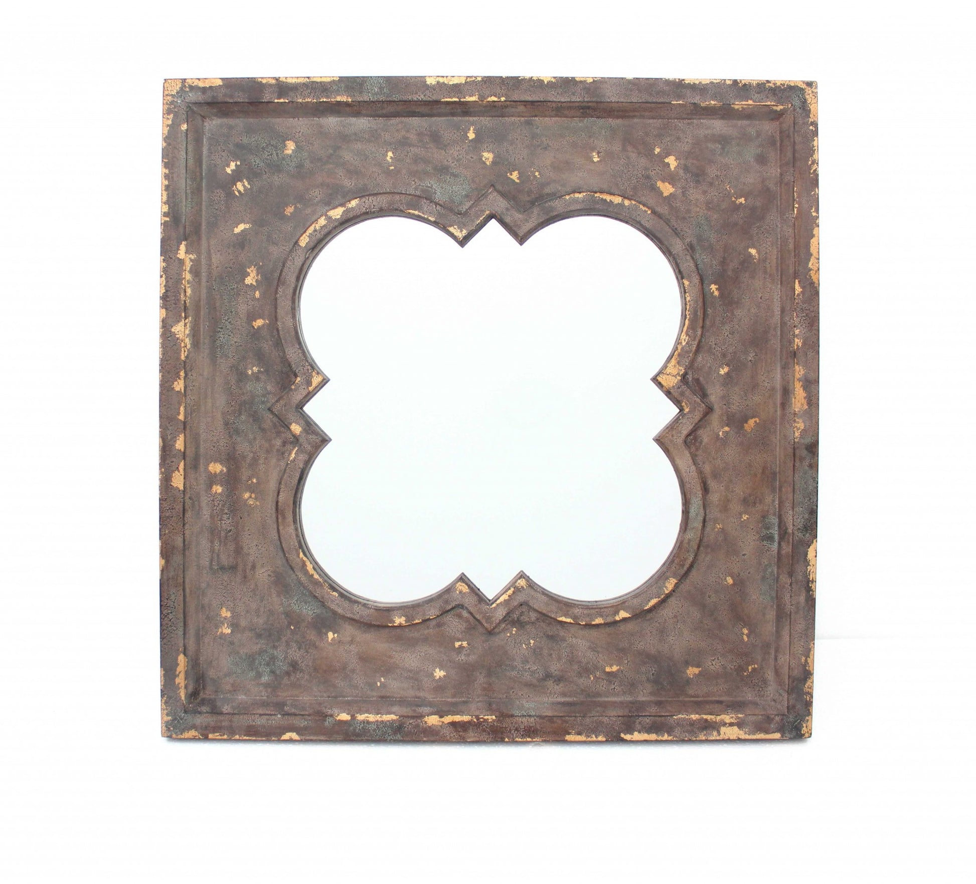 36" Bronze Square Wood Framed Accent Mirror-Mirrors-DECOROLALA