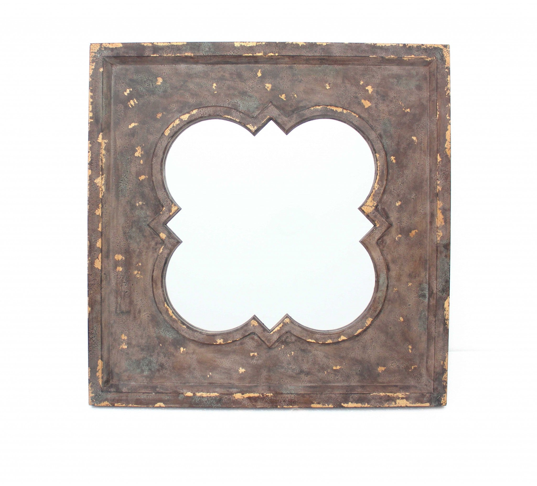 36" Bronze Square Wood Framed Accent Mirror-Mirrors-DECOROLALA