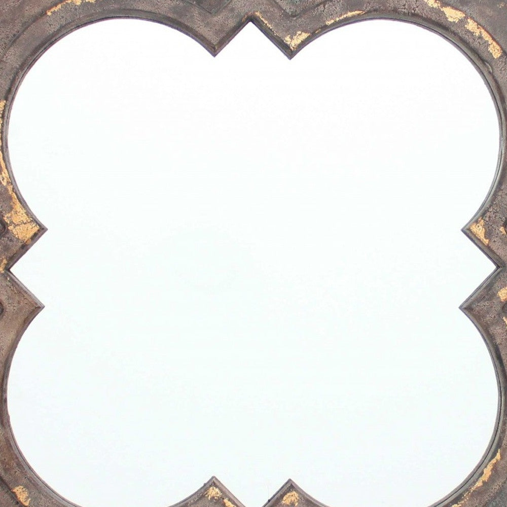 36" Bronze Square Wood Framed Accent Mirror-Mirrors-DECOROLALA