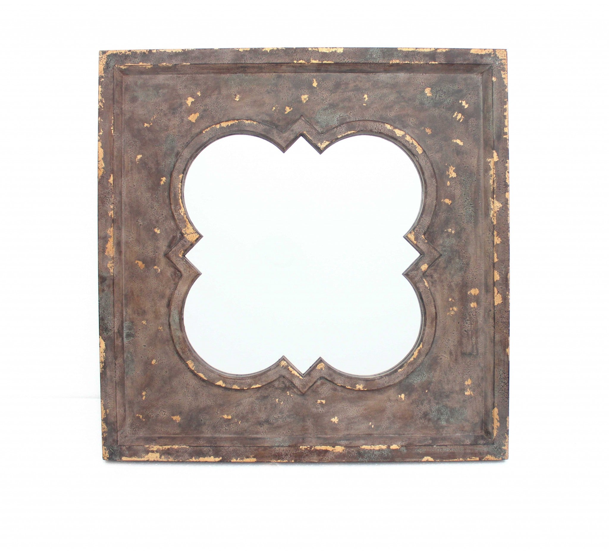 36" Bronze Square Wood Framed Accent Mirror-Mirrors-DECOROLALA