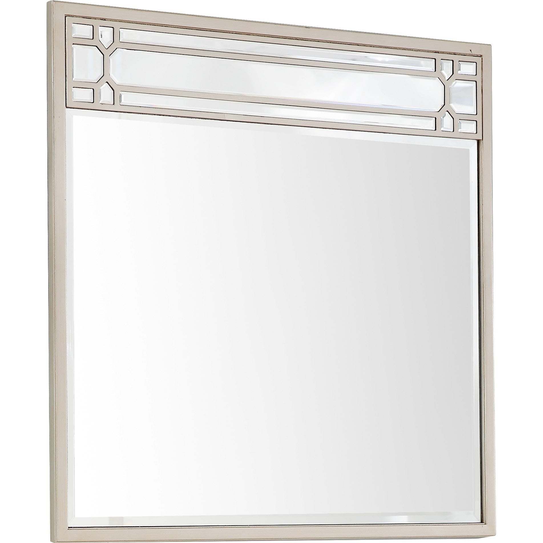 36" Champagne Square Metal Framed Accent Mirror-Mirrors-DECOROLALA