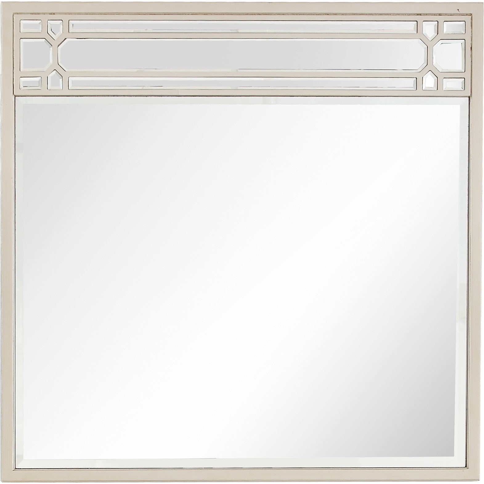 36" Champagne Square Metal Framed Accent Mirror-Mirrors-DECOROLALA