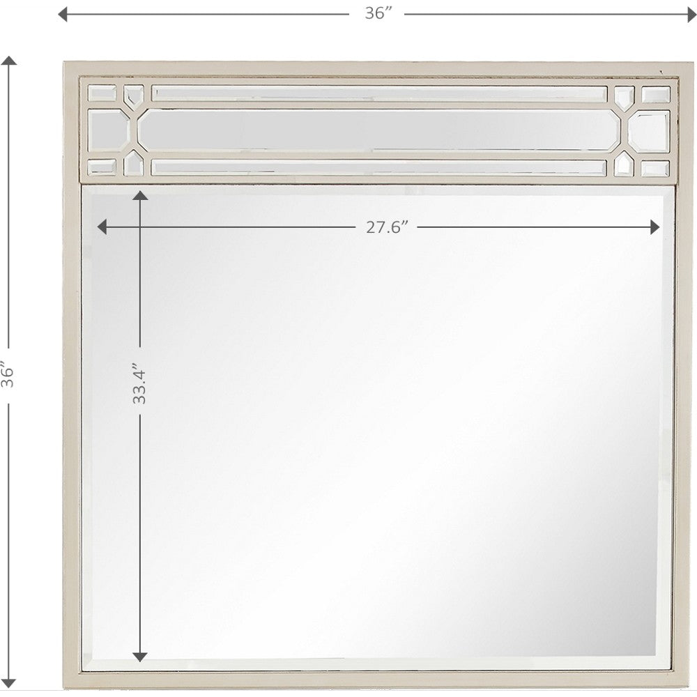 36" Champagne Square Metal Framed Accent Mirror-Mirrors-DECOROLALA