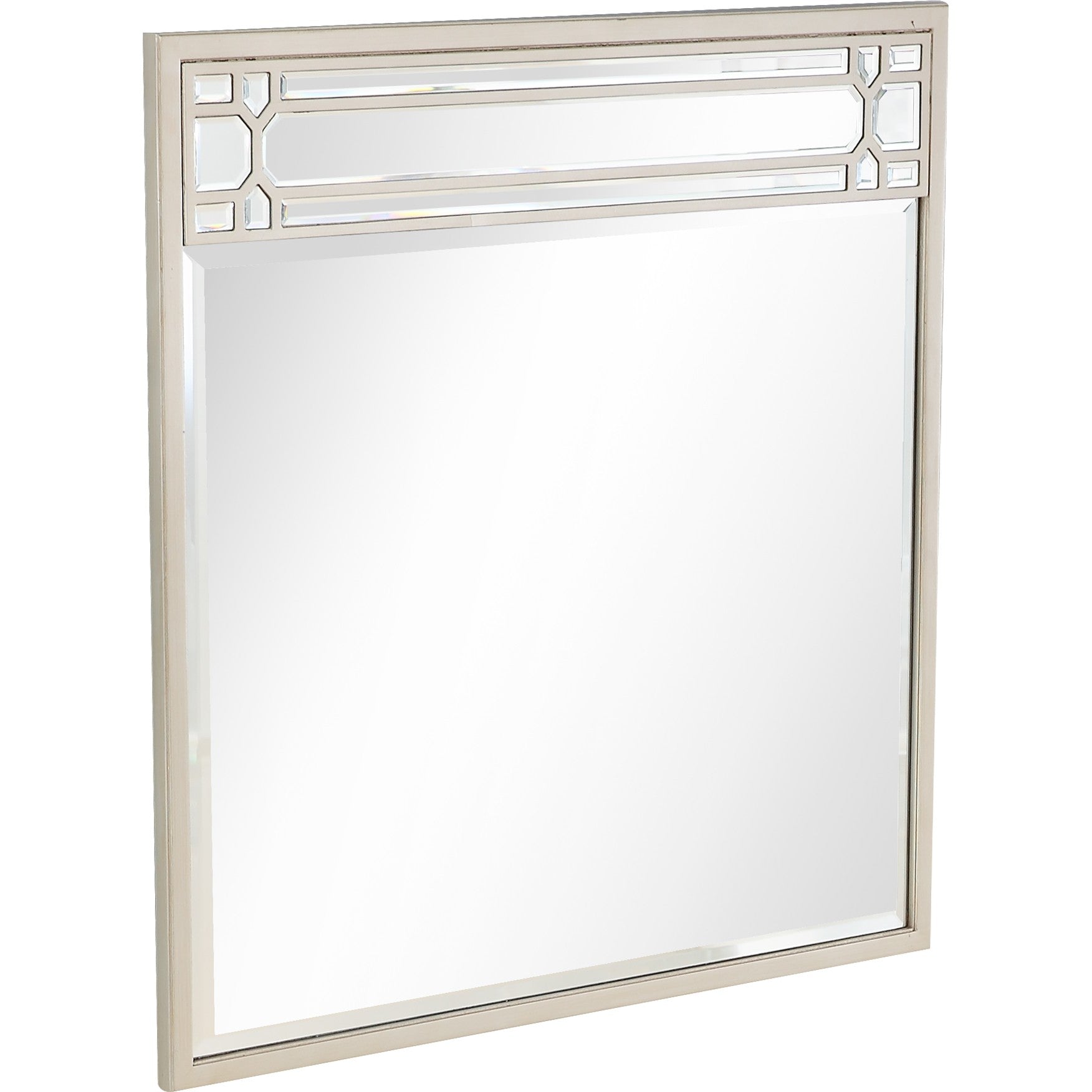 36" Champagne Square Metal Framed Accent Mirror-Mirrors-DECOROLALA