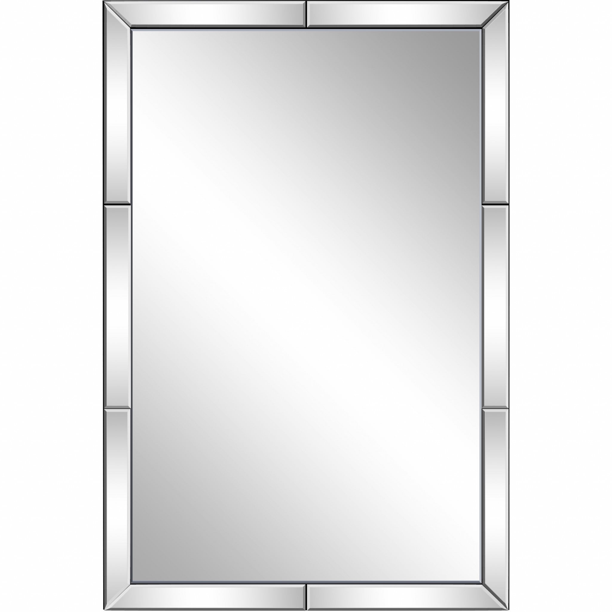 36" Clear Beveled Glass Panels Framed Accent Mirror-Mirrors-DECOROLALA