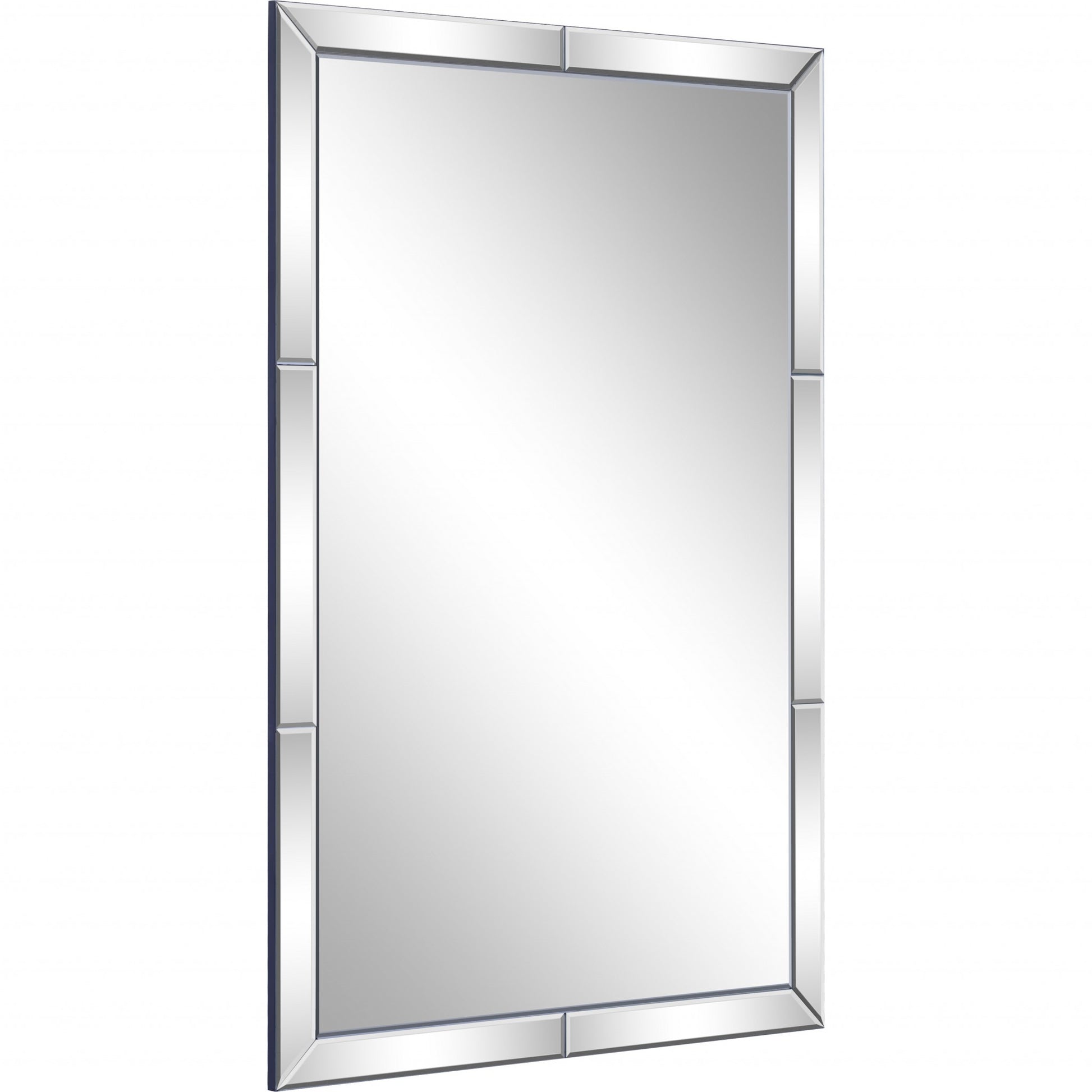 36" Clear Beveled Glass Panels Framed Accent Mirror-Mirrors-DECOROLALA