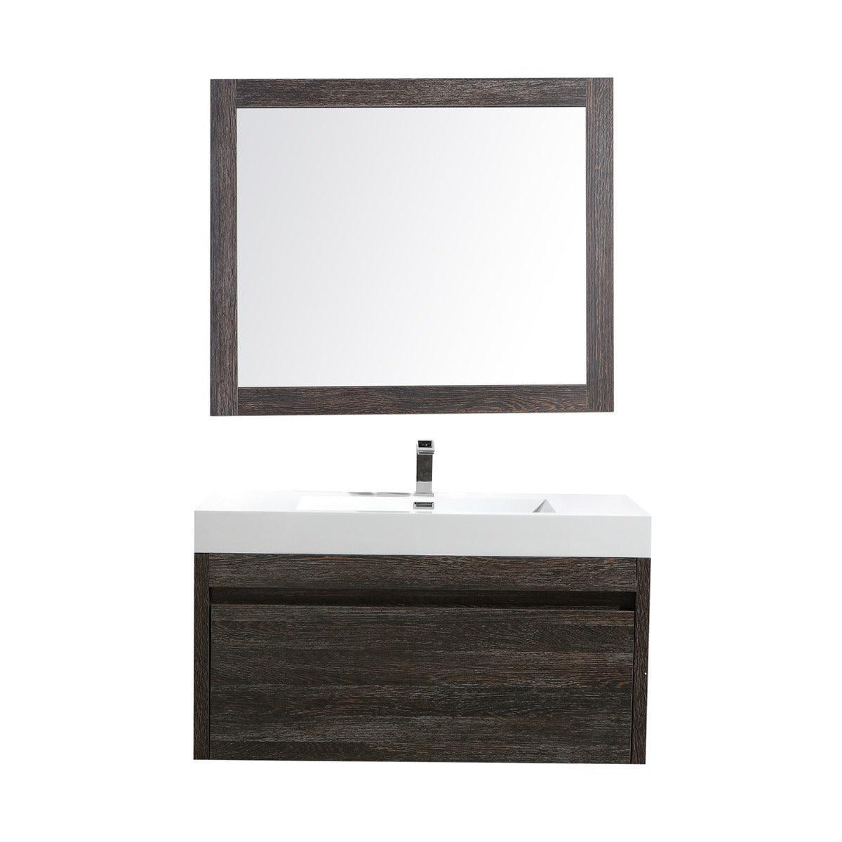 36" Dark Oak Framed Bathroom Mirror - Labrador Collection-Migration_Mirrors-DECOROLALA