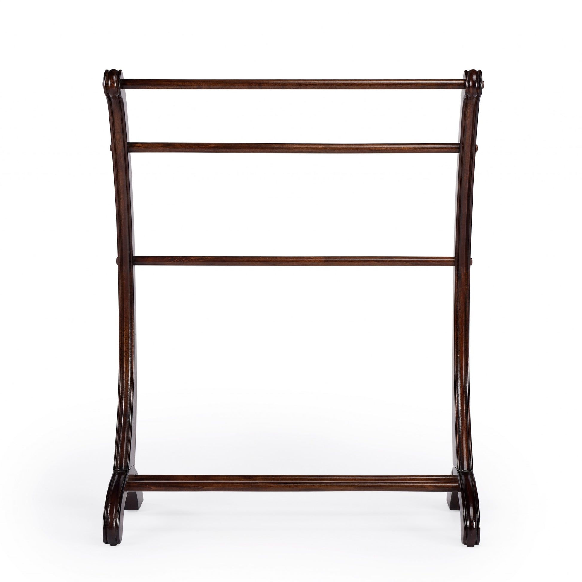 36" Deep Cherry Brown Wood Blanket Stand-Blanket Racks and Ladders-DECOROLALA