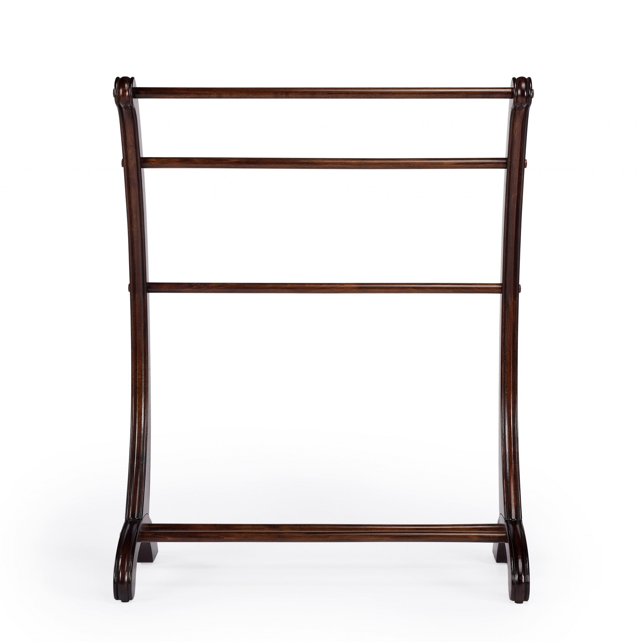 36" Deep Cherry Brown Wood Blanket Stand-Blanket Racks and Ladders-DECOROLALA