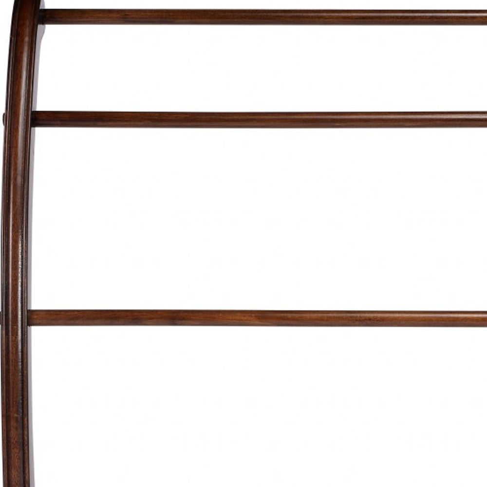 36" Deep Cherry Brown Wood Blanket Stand-Blanket Racks and Ladders-DECOROLALA