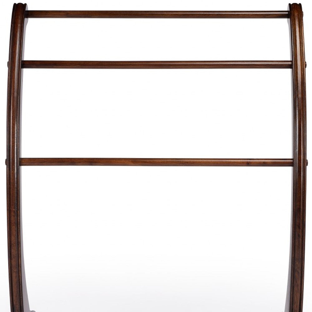 36" Deep Cherry Brown Wood Blanket Stand-Blanket Racks and Ladders-DECOROLALA