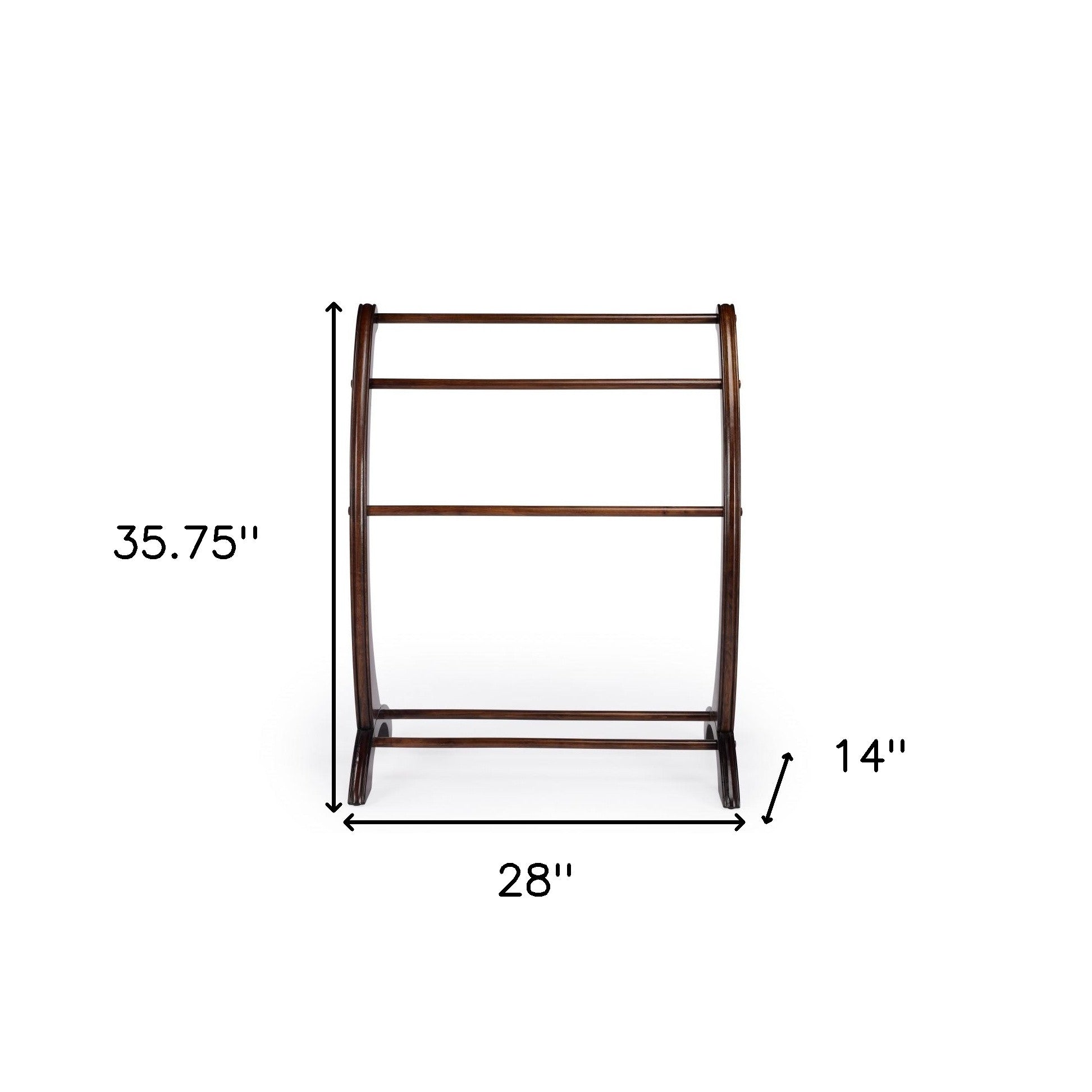 36" Deep Cherry Brown Wood Blanket Stand-Blanket Racks and Ladders-DECOROLALA