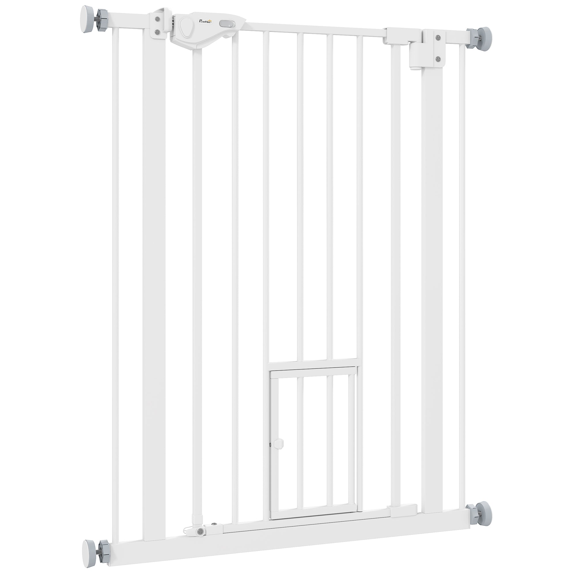 36" Easy Open Indoor Dog Gates for Doorways, House, Stair - White-Dogs-DECOROLALA