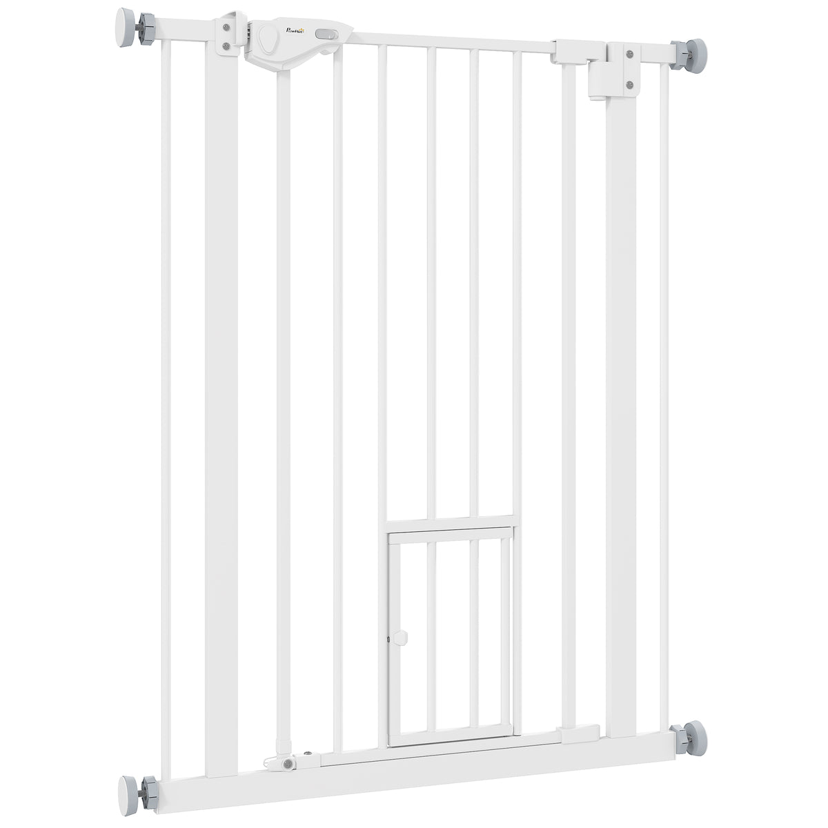 36" Easy Open Indoor Steel Dog Gate - White 29"-31.5" Wide-Dogs-DECOROLALA