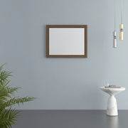 36" Frosted Oak Rectangular Framed Mirror - Designed for Horizontal & Vertical Installation