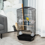 36" Flight Bird Cage with Perches and Feeders - Black-Birds-DECOROLALA