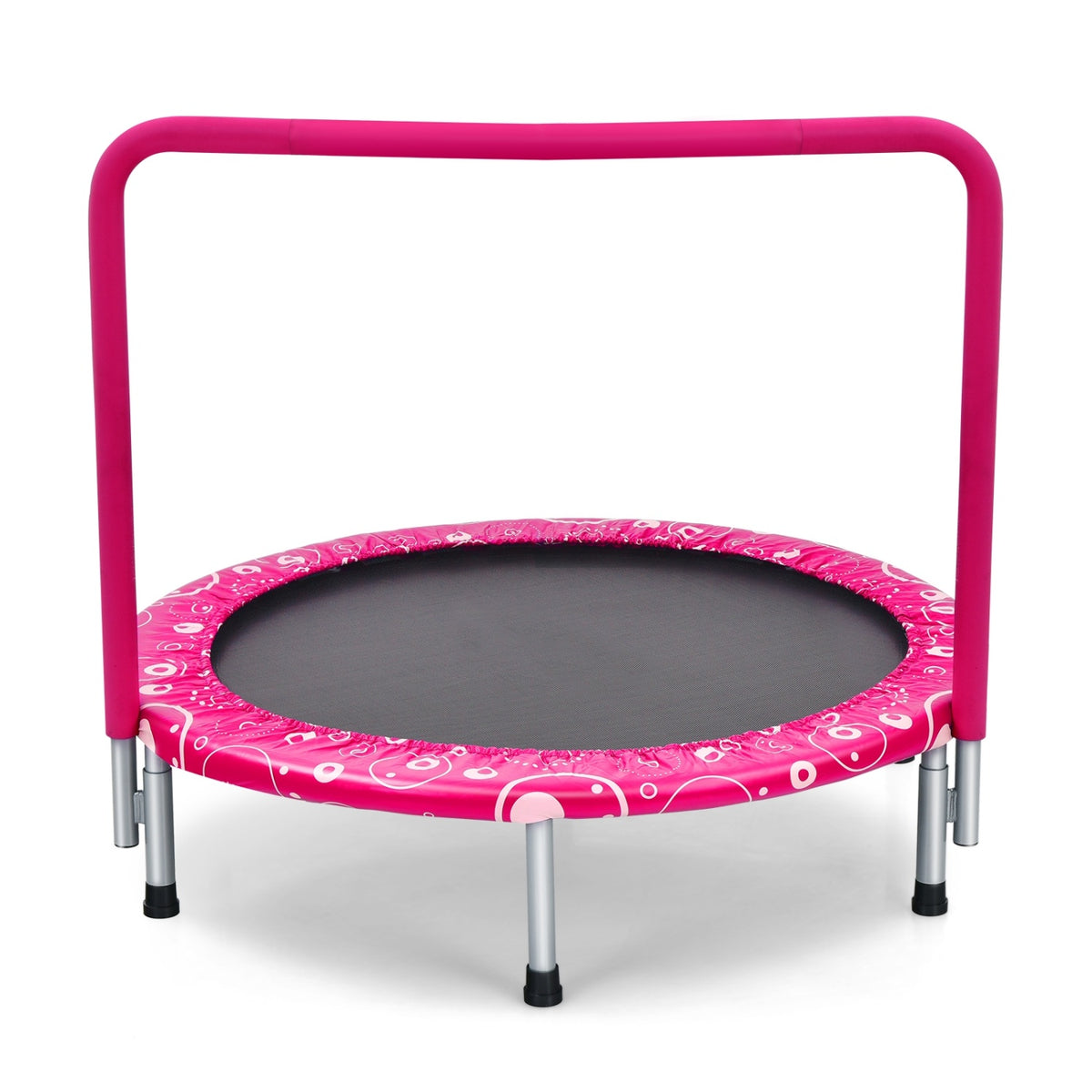 36" Foldable Kids Trampoline with Handrail and Bungee Cords-Trampolines-DECOROLALA