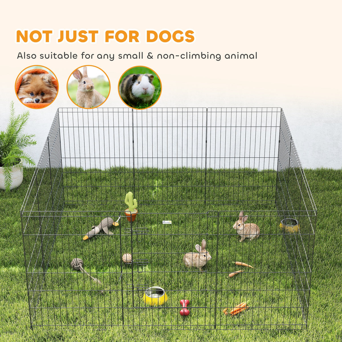 36" Foldable Metal Pet Playpen - 12 Panels Black Dog Kennel-Dogs-DECOROLALA