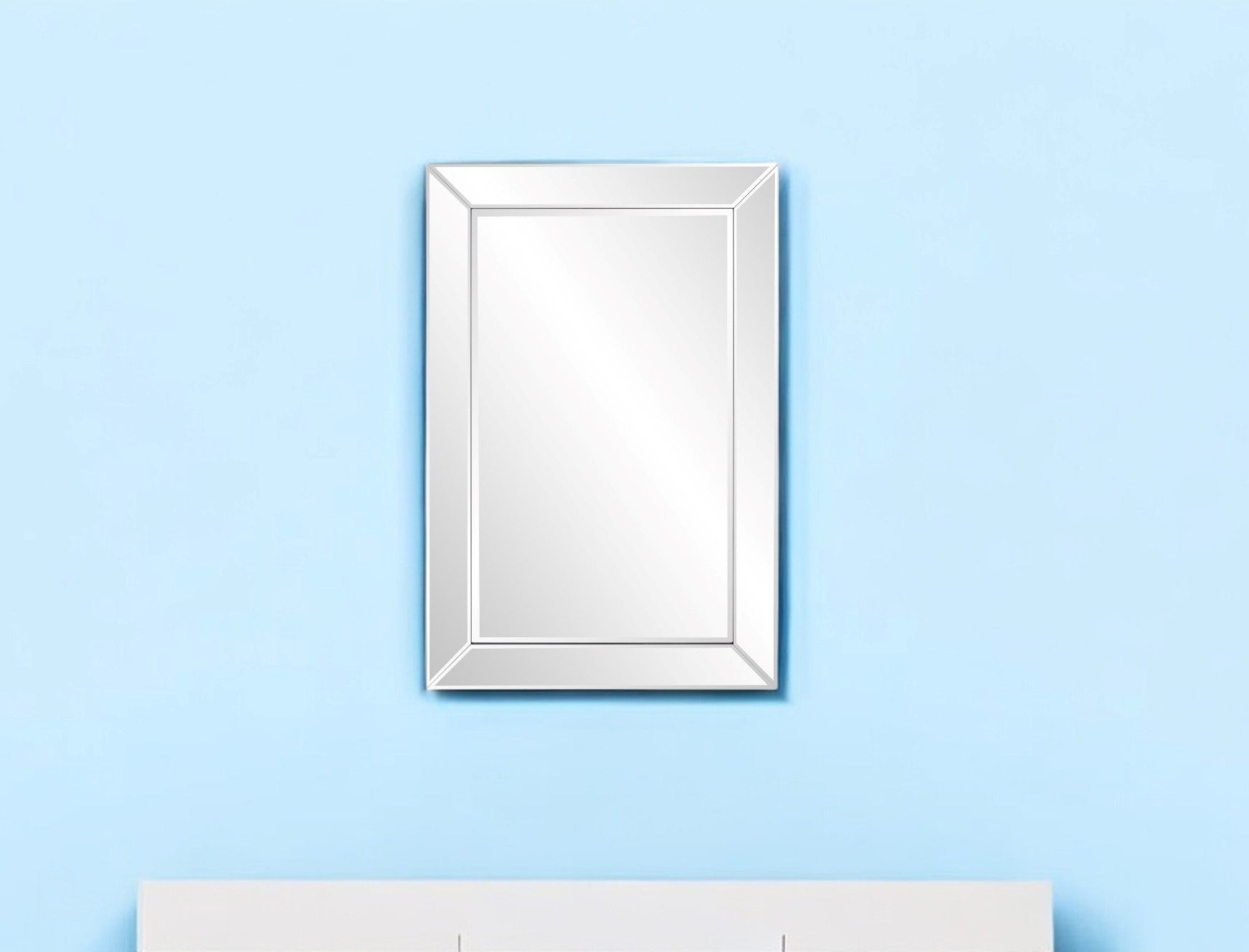 36" Glass Framed Accent Mirror-Mirrors-DECOROLALA