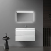 36" Glossy White Wall Mount LED-Glow Bathroom Vanity with White Polymarble Countertop-Migration_Bathroom Vanities-DECOROLALA