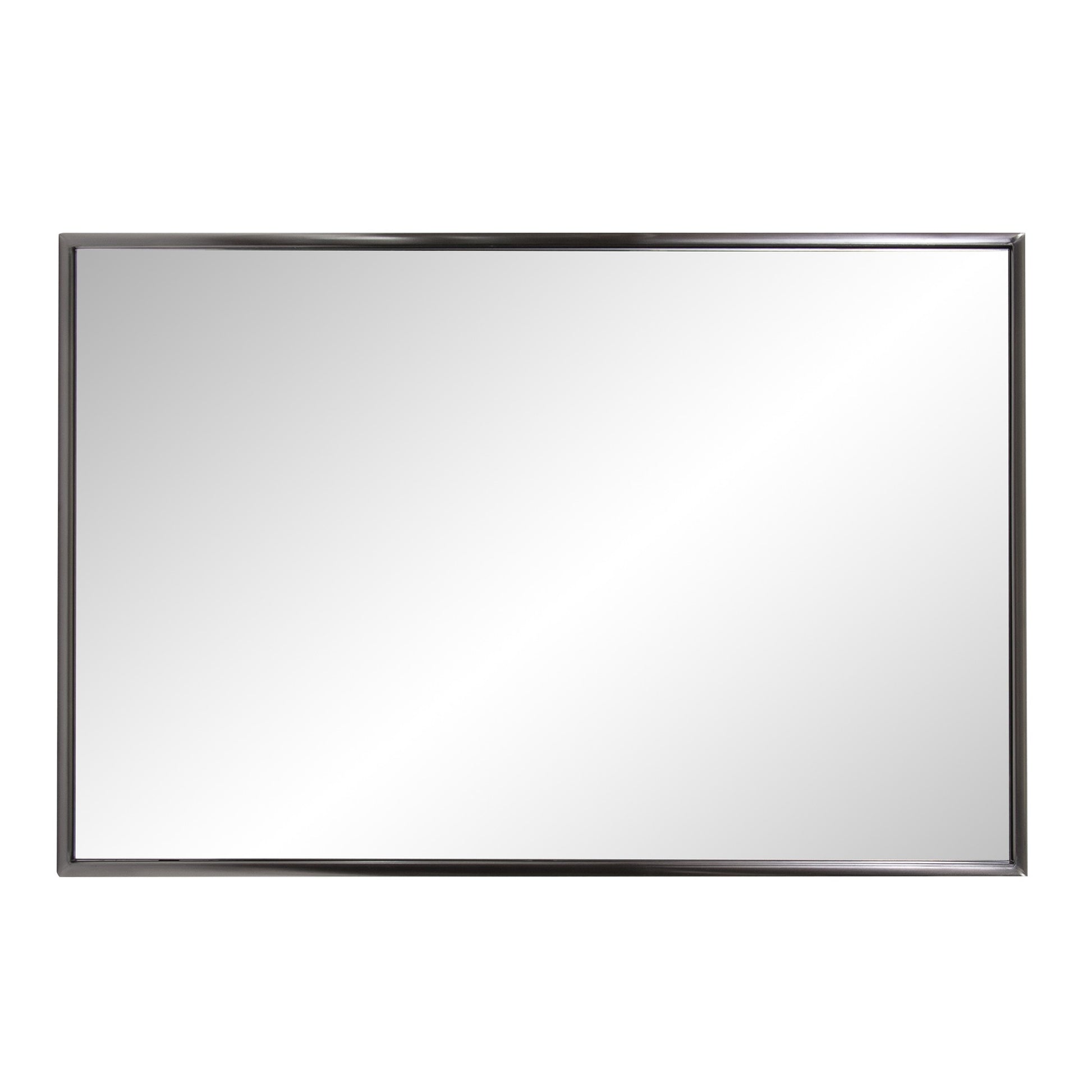 36" Gray Metal Framed Accent Mirror-Mirrors-DECOROLALA