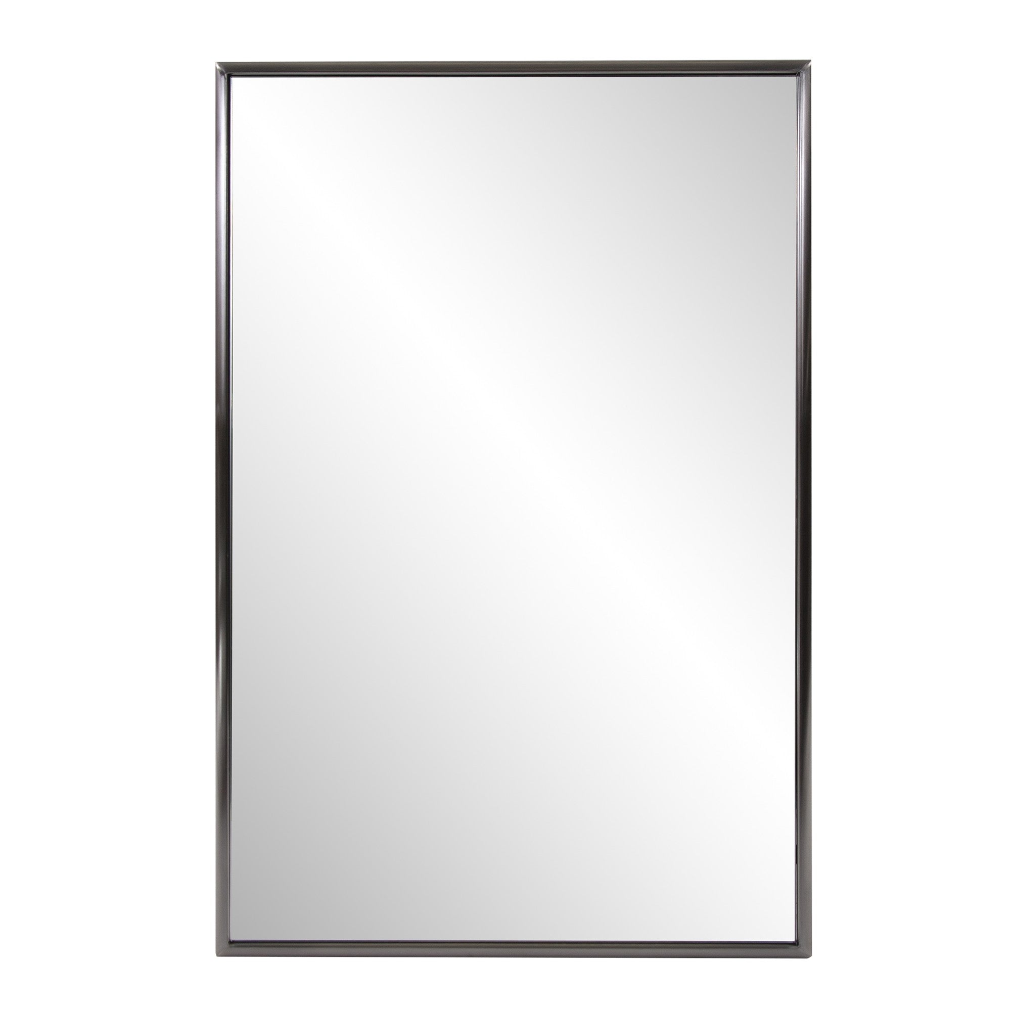 36" Gray Metal Framed Accent Mirror-Mirrors-DECOROLALA