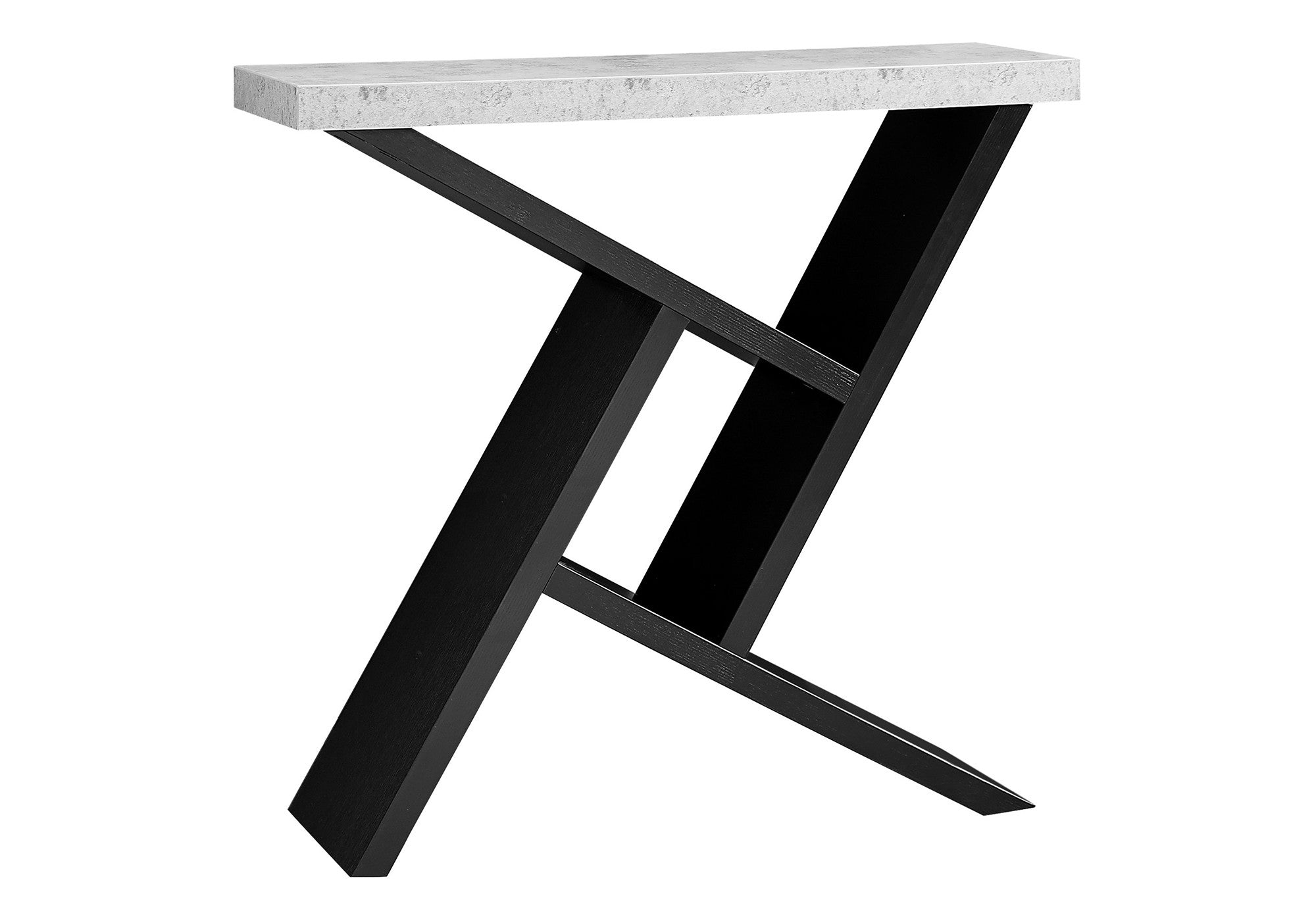 36" Gray and Black Abstract Console Table With Shelves-Console Tables-DECOROLALA