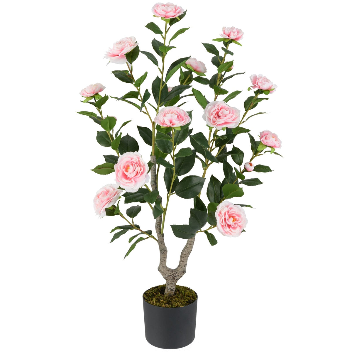 36 Inch Artificial Camellia Tree with Blooming Flower 1 Pack-Pink-Artificial Plants-DECOROLALA