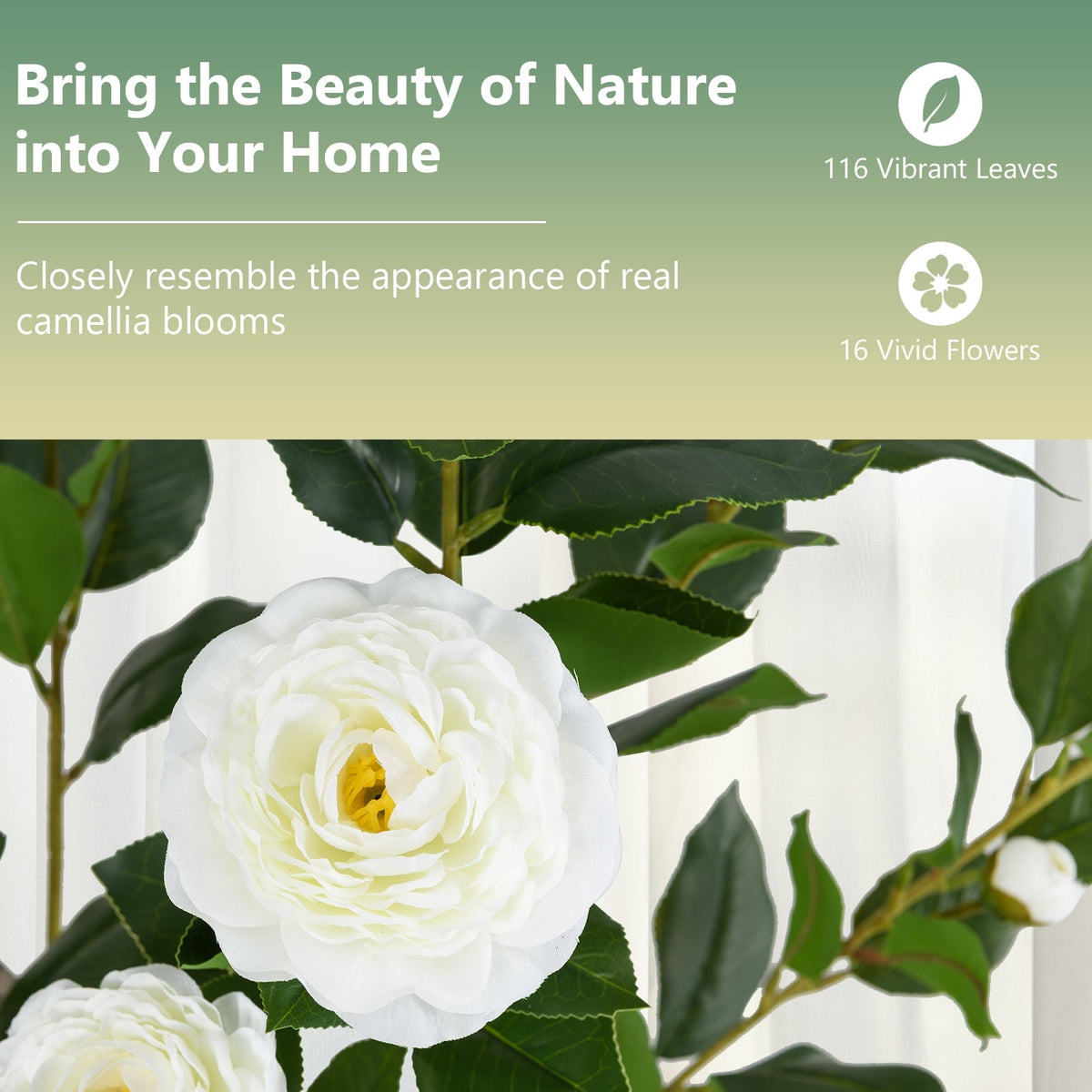 36 Inch Artificial Camellia Tree with Blooming Flower 1 Pack-White-Artificial Plants-DECOROLALA