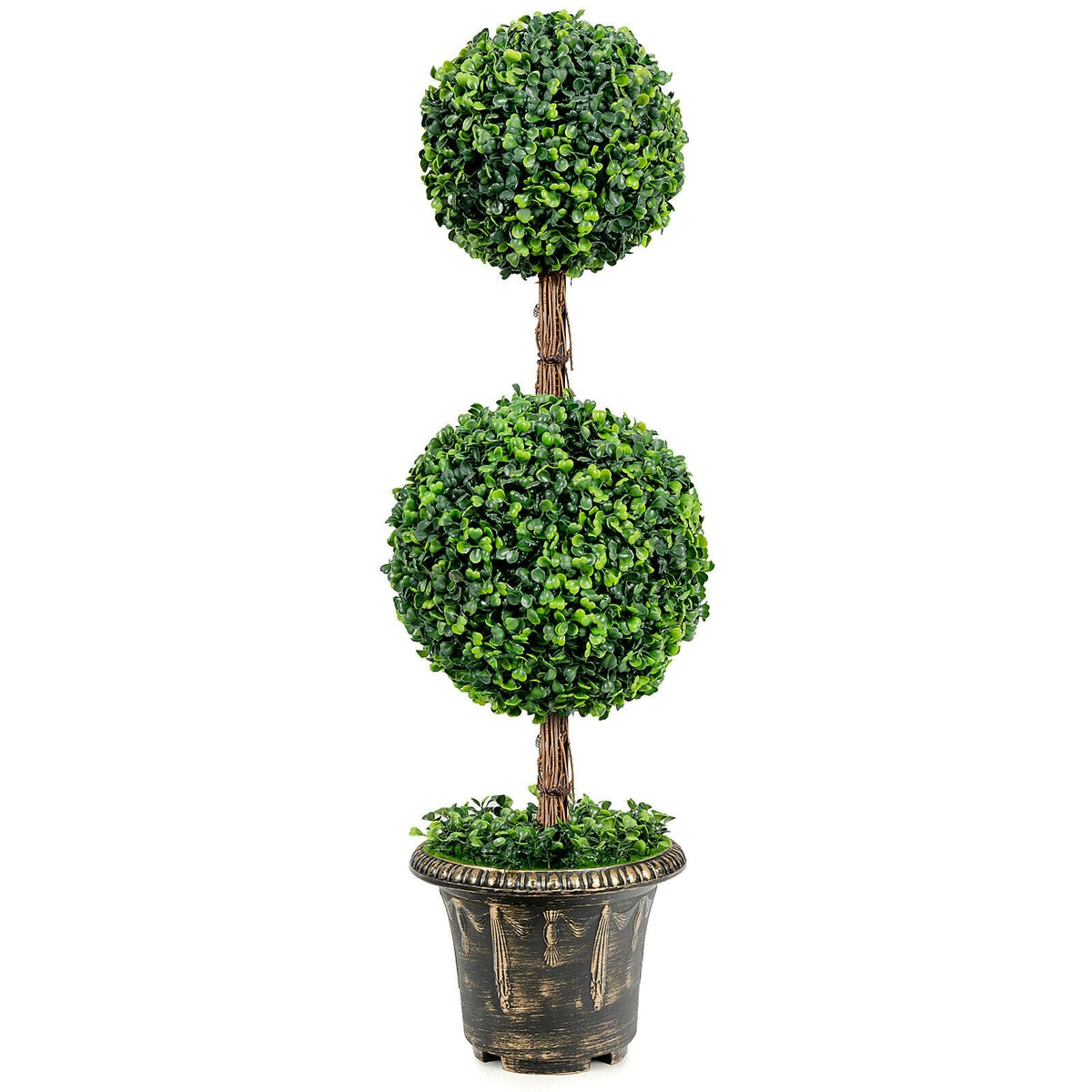 36 Inch Artificial Double Ball Tree Indoor and Outdoor UV Protection-Artificial Plants-DECOROLALA