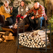 36 Inch Fireplace Log Holder with Kindling Holders and Shovel-Log Racks & Carriers-DECOROLALA