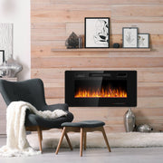 36 Inch Ultra Thin Wall Mounted Electric Fireplace-Fireplaces-DECOROLALA