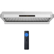 36 Inch Under Cabinet Range Hood 900 CFM Kitchen Stove Vent with Oil Collector-Silver-Kitchen Appliances-DECOROLALA