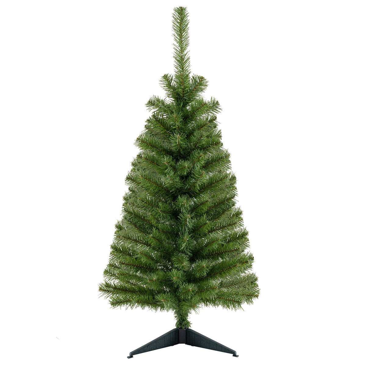 36 Inch Unlit Artificial Christmas Mini Tree with Plastic Stand-Green-Christmas Trees-DECOROLALA