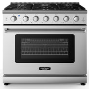 36 Inches Freestanding Natural Gas Range with 6 Burners Cooktop-Food Warmers & Burners-DECOROLALA