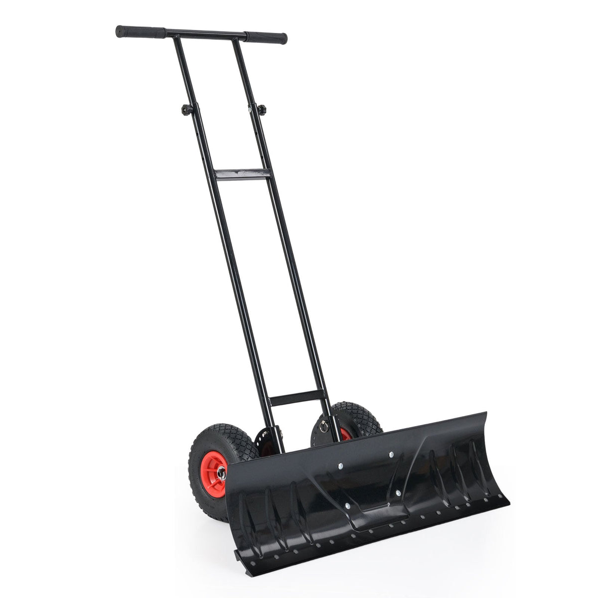 36 Inches Snow Shovel with Wheels and Adjustable Angle-Black-Snow Removal-DECOROLALA