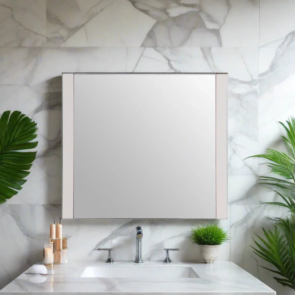36" Melrose Mirror - White-Mirror-DECOROLALA