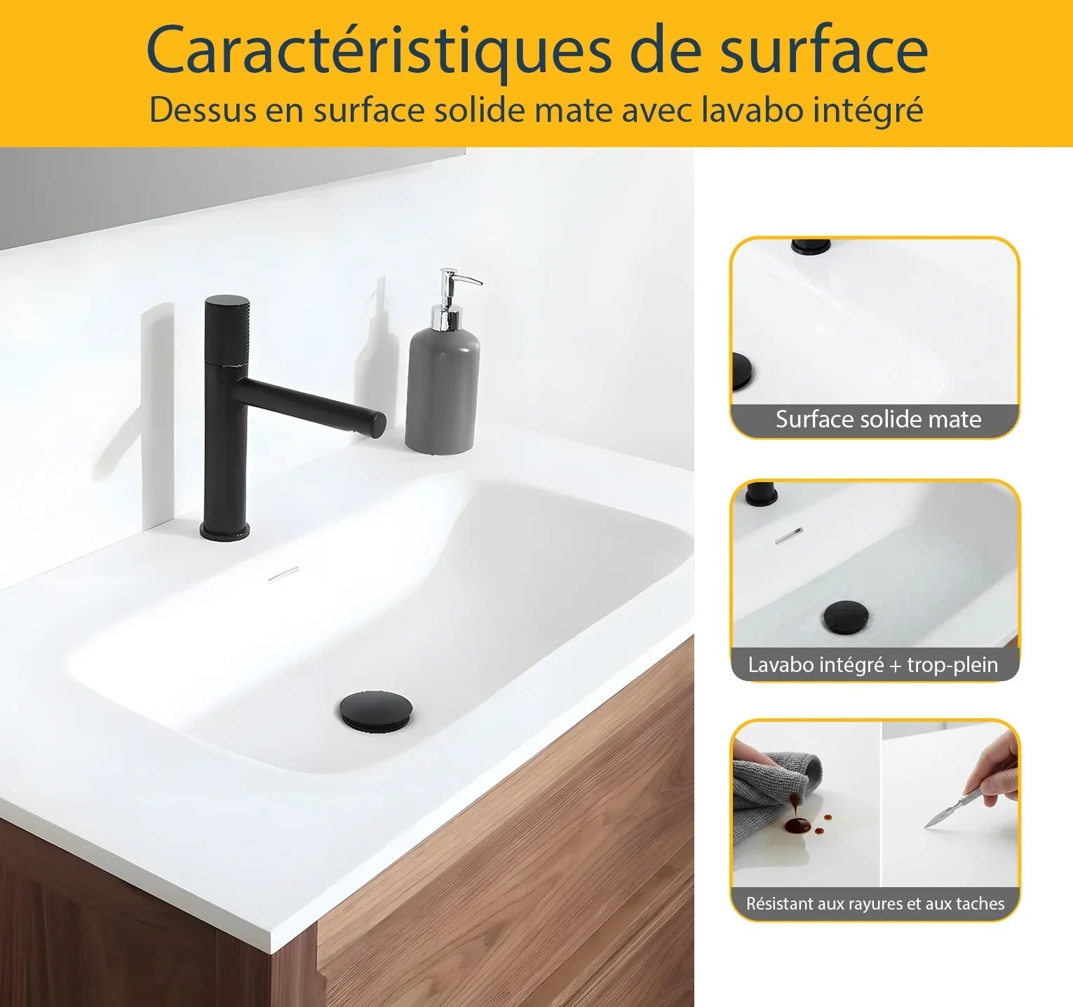 36" Natural Walnut Freestanding Bathroom Vanity with White Solid Surface Countertop-Migration_Bathroom Vanities-DECOROLALA