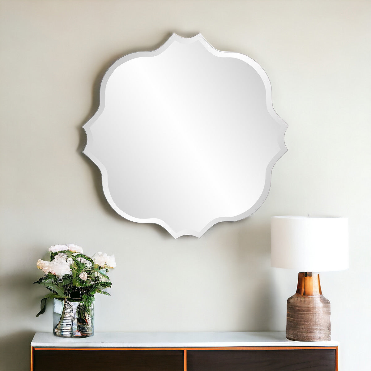 36" Quatrefoil Unframed Accent Mirror-Mirrors-DECOROLALA