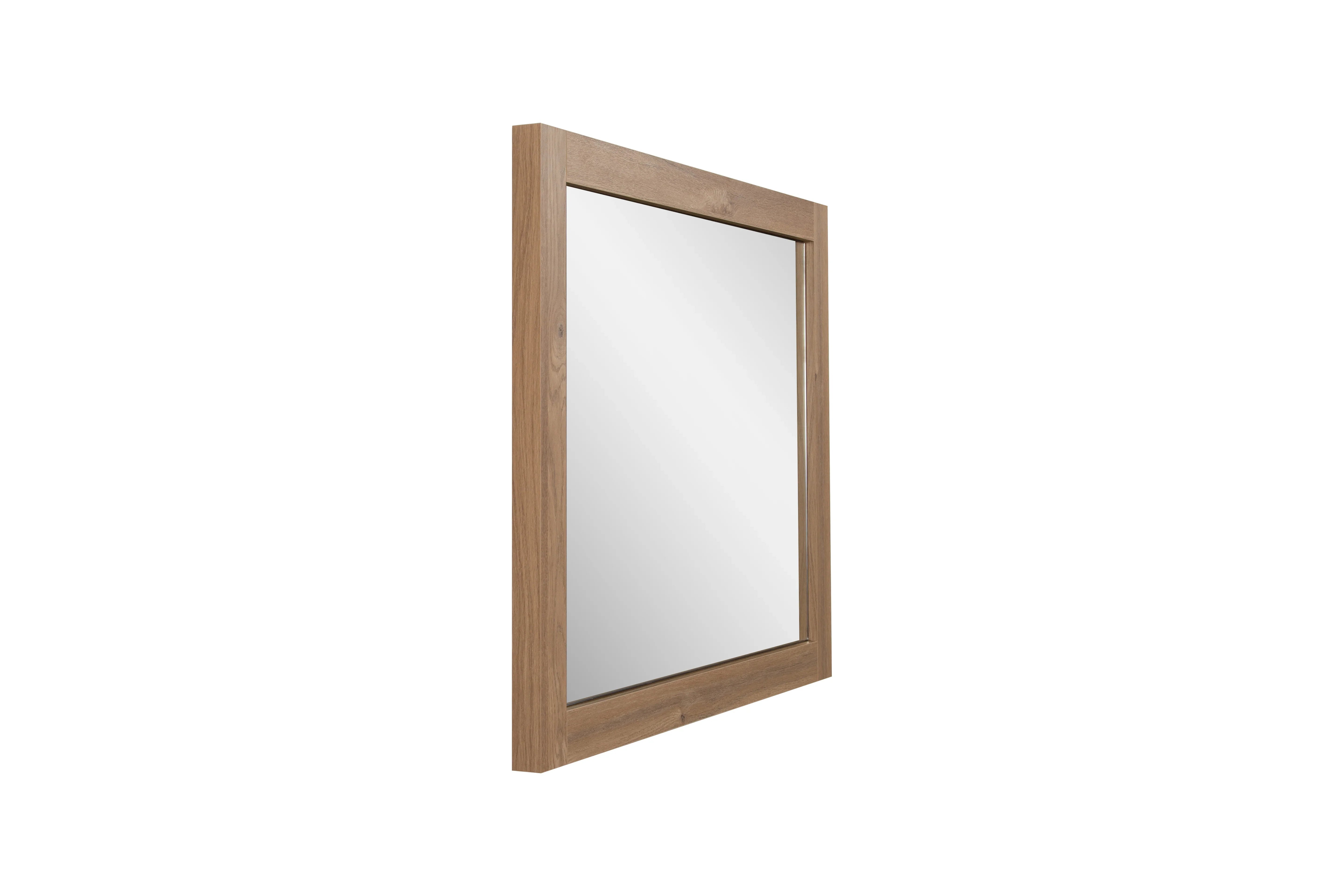 36" Rectangular Mirror with Rough Oak Frame