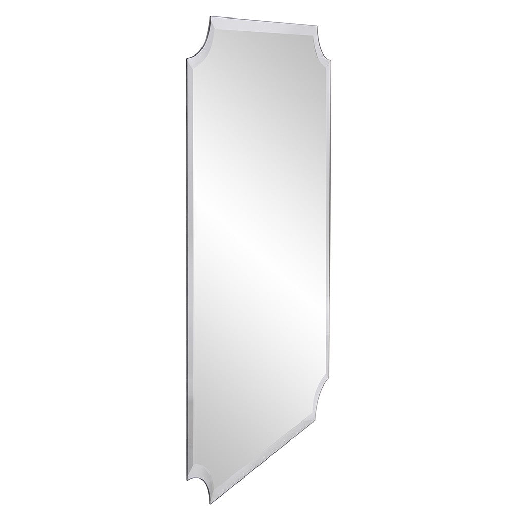 36" Rectangle With Scalloped Corner Unframed Accent Mirror-Mirrors-DECOROLALA