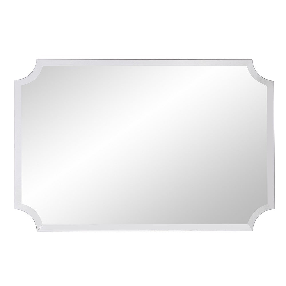 36" Rectangle With Scalloped Corner Unframed Accent Mirror-Mirrors-DECOROLALA